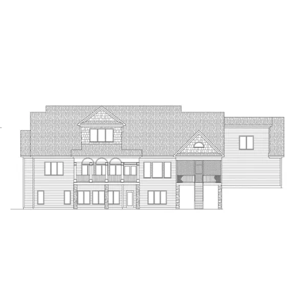 Farmhouse Plan Rear Elevation - Keaton Ridge Luxury Home 076D-0296 - Shop House Plans and More