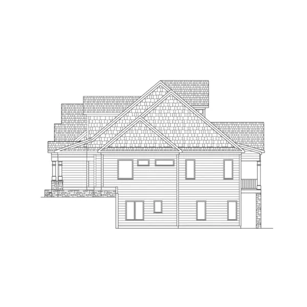 Farmhouse Plan Right Elevation - Keaton Ridge Luxury Home 076D-0296 - Shop House Plans and More