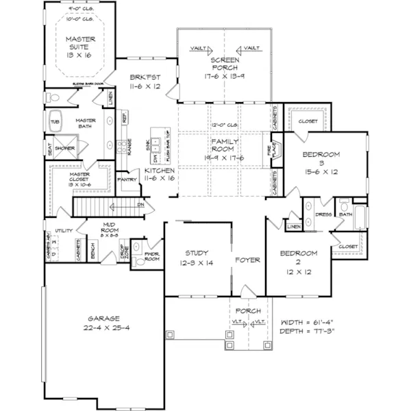 European House Plan First Floor - Bradenton Hill Craftsman Home 076D-0310 - Shop House Plans and More