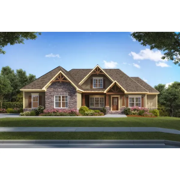 European House Plan Front of Home - Bradenton Hill Craftsman Home 076D-0310 - Shop House Plans and More