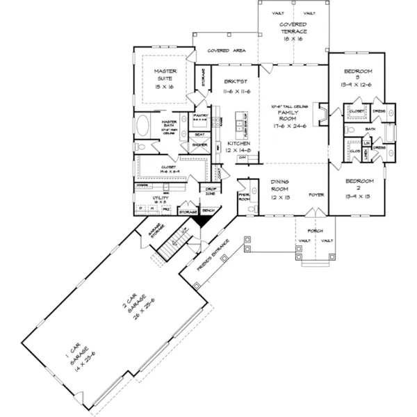 Farmhouse Plan First Floor - 076D-0312 - Shop House Plans and More