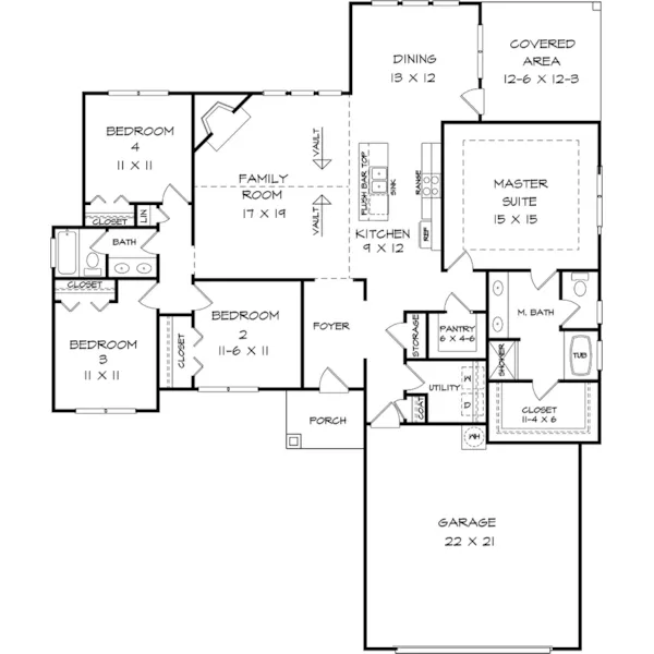 Craftsman House Plan First Floor - 076D-0315 - Shop House Plans and More