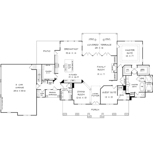 Traditional House Plan First Floor - 076D-0316 - Shop House Plans and More