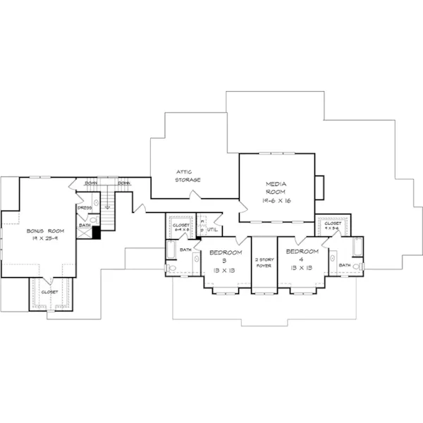 Traditional House Plan Second Floor - 076D-0316 - Shop House Plans and More