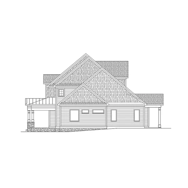 Traditional House Plan Right Elevation - 076D-0316 - Shop House Plans and More