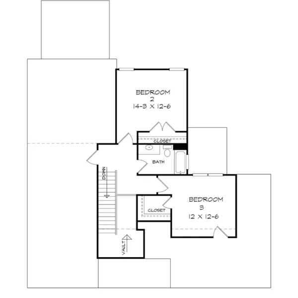 Arts & Crafts House Plan Second Floor - 076D-0318 - Shop House Plans and More