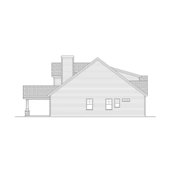 Arts & Crafts House Plan Left Elevation - 076D-0318 - Shop House Plans and More