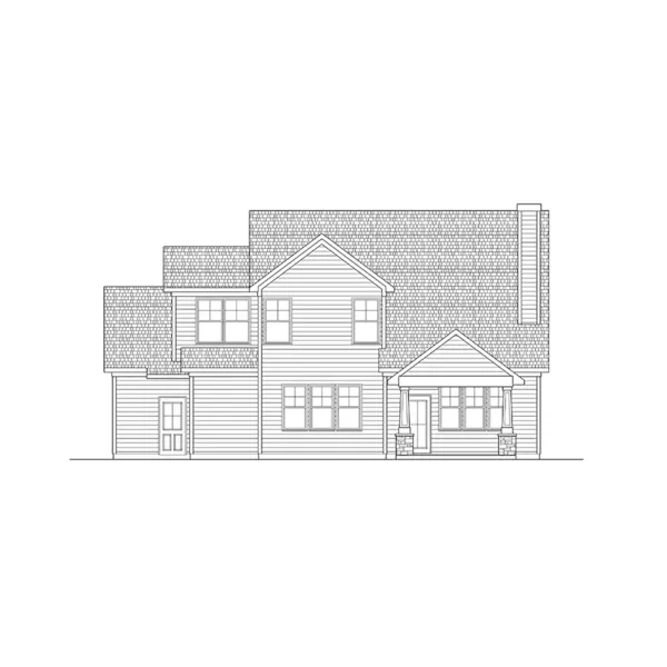 Arts & Crafts House Plan Rear Elevation - 076D-0318 - Shop House Plans and More