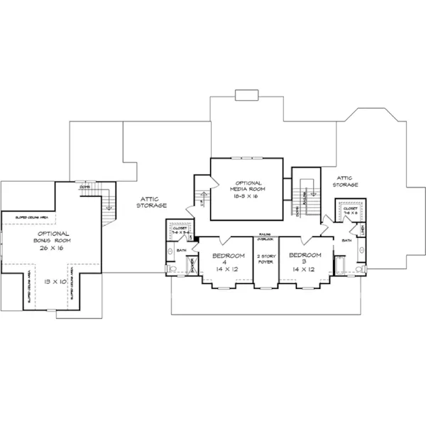 Lowcountry House Plan Second Floor - 076D-0320 - Shop House Plans and More