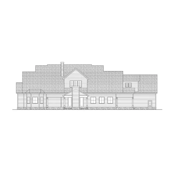 Lowcountry House Plan Rear Elevation - 076D-0320 - Shop House Plans and More