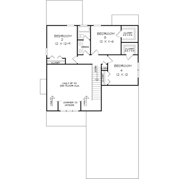 Modern Farmhouse Plan Second Floor - McBride Craftsman Home 076D-0324 - Shop House Plans and More