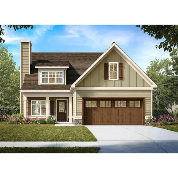 Modern Farmhouse Plan Front of Home - McBride Craftsman Home 076D-0324 - Shop House Plans and More