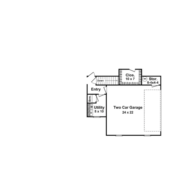 Traditional House Plan Optional Stairs - Wakefield Forest Ranch Home 077D-0001 - Shop House Plans and More