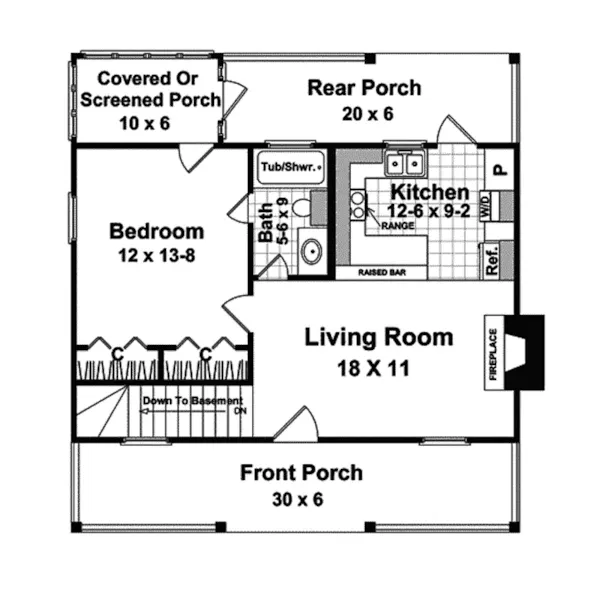 Acadian House Plan Optional Stairs - Lanawood Cottage Home 077D-0008 - Shop House Plans and More