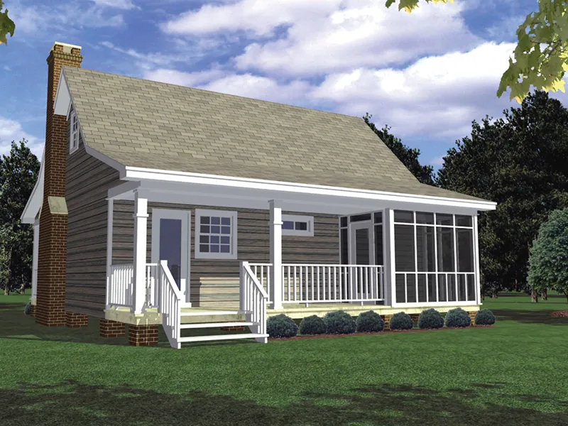 Vacation House Plan Rear Photo 02 - Lanawood Cottage Home 077D-0008 - Shop House Plans and More
