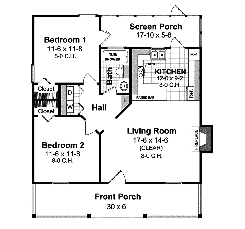 Southern House Plan First Floor - Stonefeld Country Home 077D-0009 - Shop House Plans and More