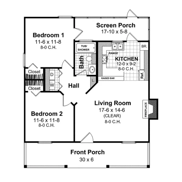 Southern House Plan First Floor - Stonefeld Country Home 077D-0009 - Shop House Plans and More