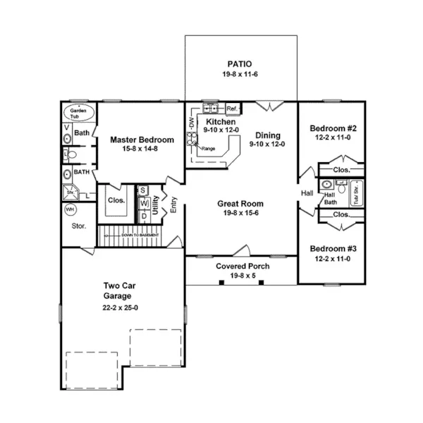 Ranch House Plan Lower Level Floor - Pompeii Ranch Style Home 077D-0020 - Shop House Plans and More