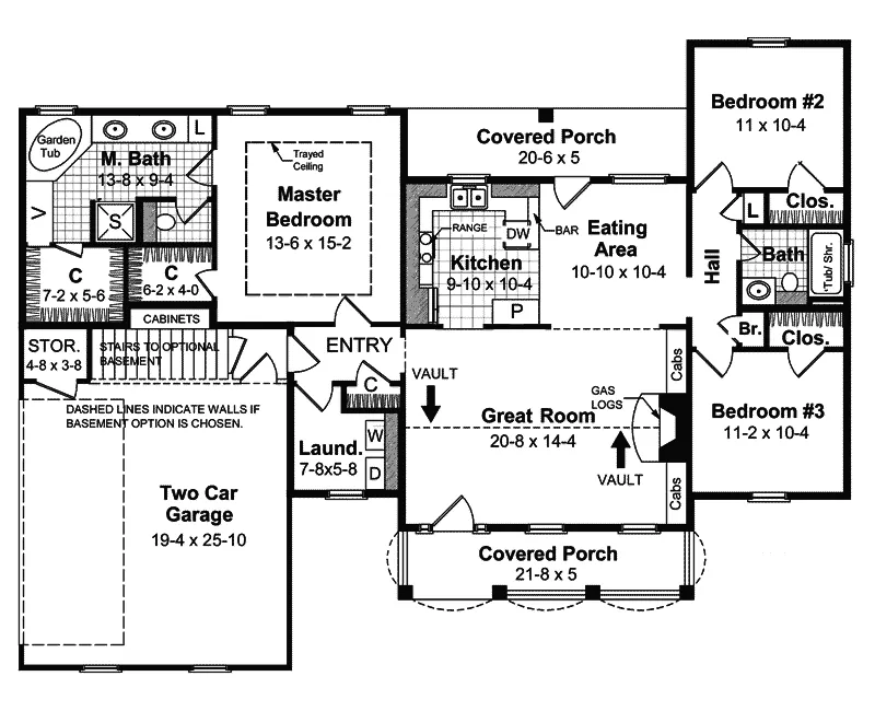 Country House Plan First Floor - Ambrose Trail Ranch Home 077D-0025 - Search House Plans and More