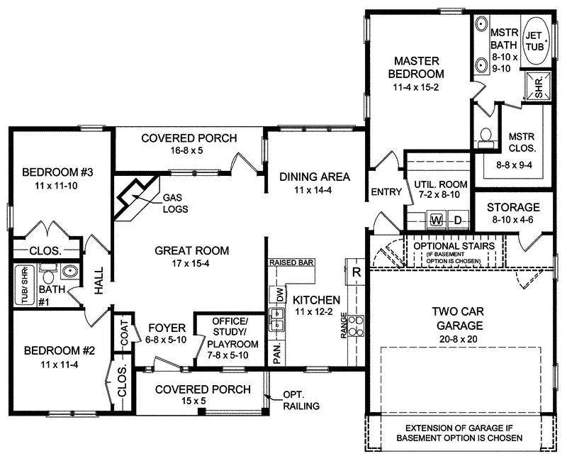Ranch House Plan First Floor - Conway Glen Country Home 077D-0030 - Search House Plans and More