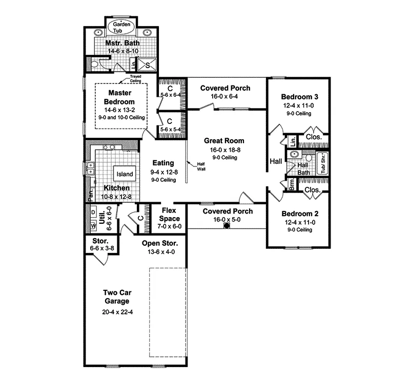 Traditional House Plan First Floor - Grandcrest Traditional Home 077D-0031 - Search House Plans and More