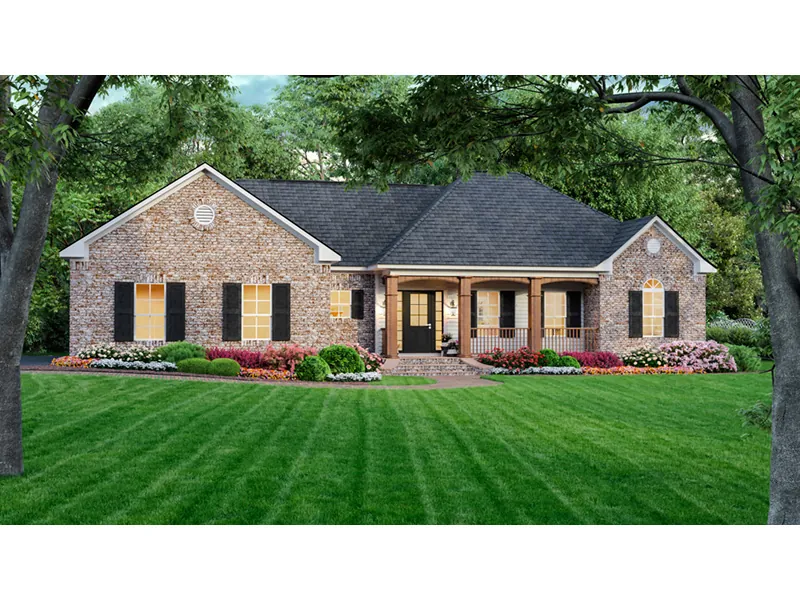 Country House Plan Front Photo 01 - Ryegate Ranch Home 077D-0037 - Shop House Plans and More