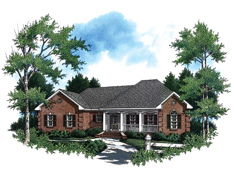 Ranch House Plan Front Image - Downey Ranch Home 077D-0039 - Search House Plans and More