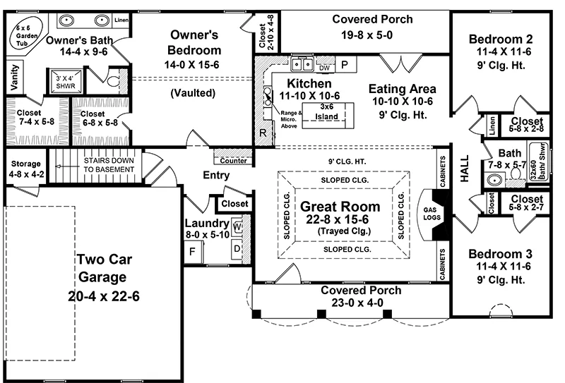 Country House Plan Optional Stairs - Downey Ranch Home 077D-0039 - Search House Plans and More