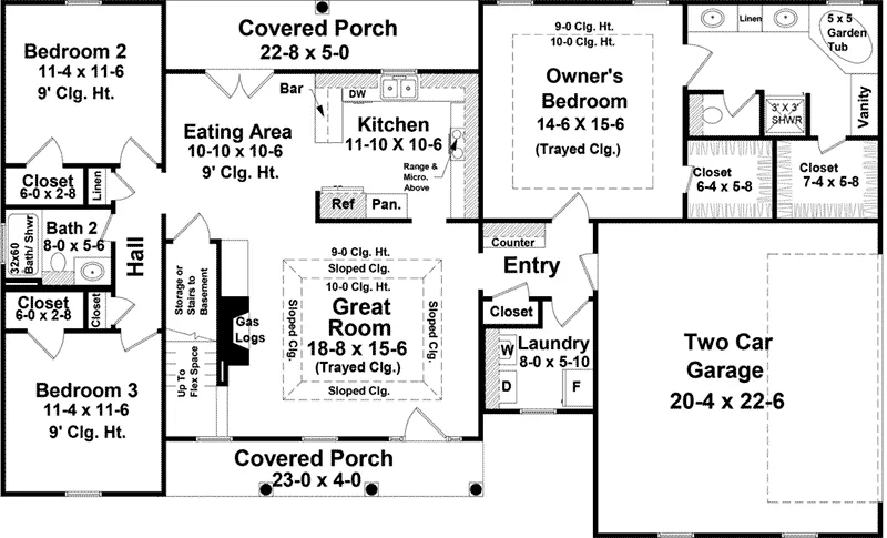 Country House Plan First Floor - Ravensridge Ranch Home 077D-0047 - Shop House Plans and More