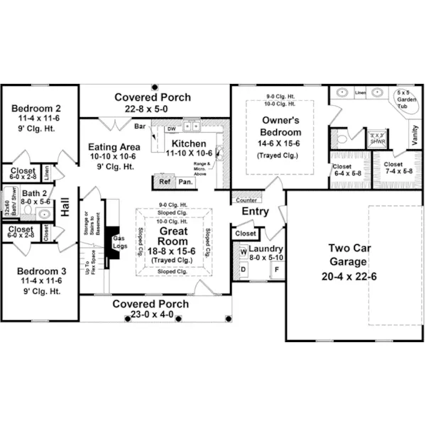 Ranch House Plan First Floor - Ravensridge Ranch Home 077D-0047 - Shop House Plans and More