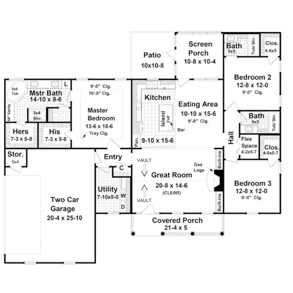 Traditional House Plan First Floor - Weymouth Hill Ranch Home 077D-0050 - Shop House Plans and More