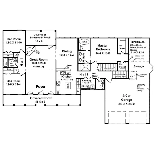 Traditional House Plan First Floor - Stonecroft Country Home 077D-0053 - Shop House Plans and More