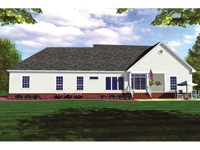 Ranch House Plan Rear Photo 01 - Stonecroft Country Home 077D-0053 - Shop House Plans and More