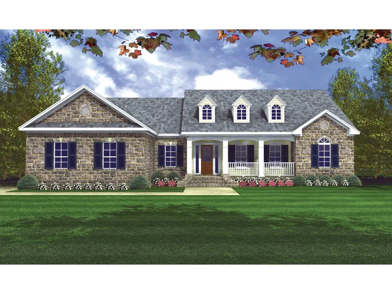 Traditional House Plan Front Image - Rycroft Ranch Home 077D-0058 - Shop House Plans and More