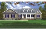 Traditional House Plan Front Image - Rycroft Ranch Home 077D-0058 - Shop House Plans and More