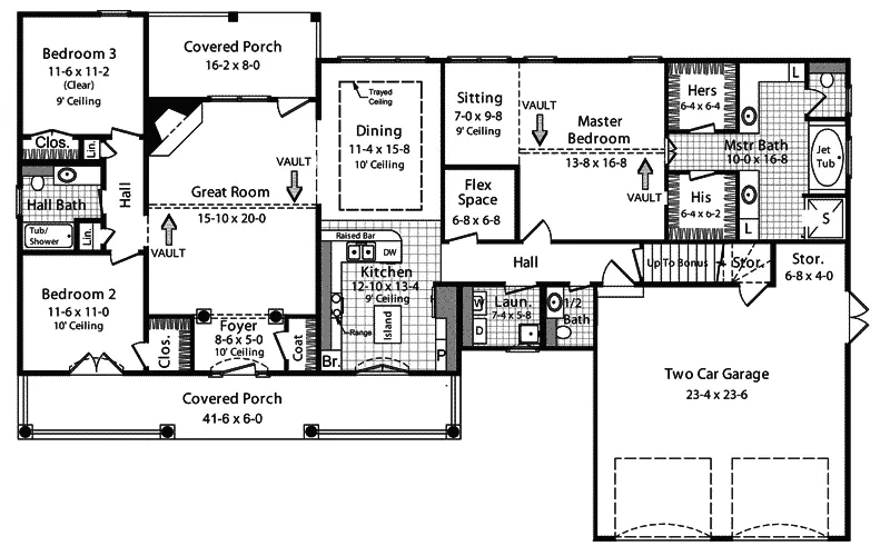 Traditional House Plan First Floor - Ranelle Traditional Ranch Home 077D-0060 - Shop House Plans and More