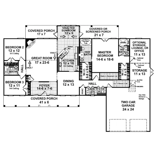 Traditional House Plan First Floor - Piedmont Park Plantation Home 077D-0065 - Shop House Plans and More