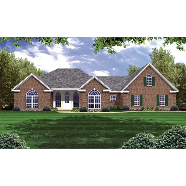 Great Symmetry With This Brick Ranch House