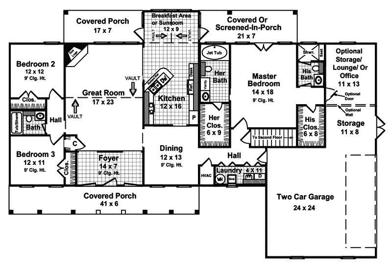 Country House Plan First Floor - Kinnelon Country Home 077D-0069 - Search House Plans and More