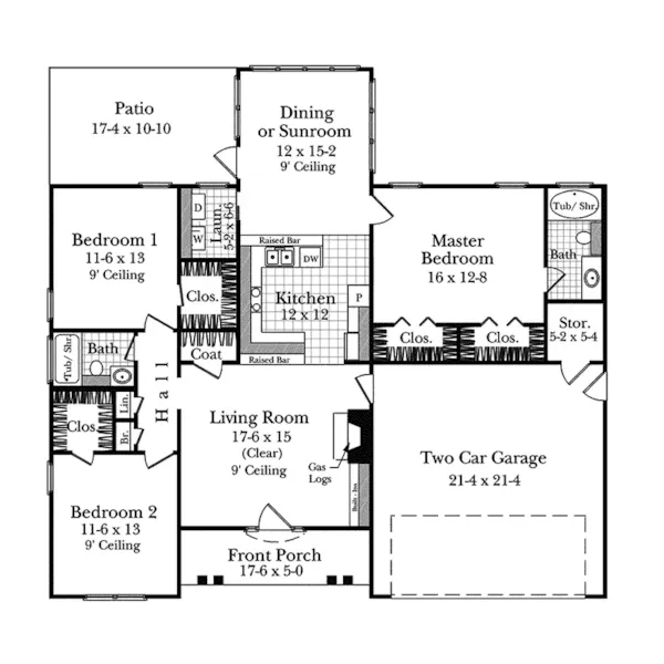 Neoclassical House Plan First Floor - Ferncrest Ranch Home 077D-0075 - Search House Plans and More