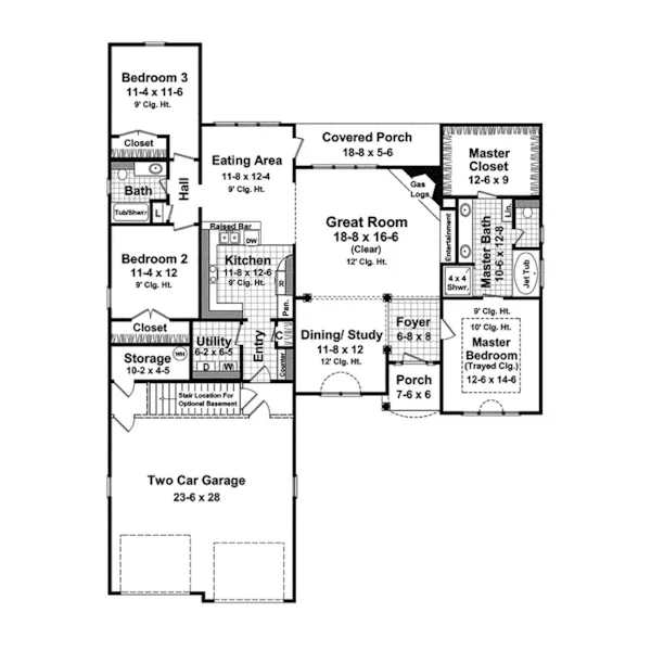 Traditional House Plan First Floor - Steuben Bay Traditional Home 077D-0078 - Shop House Plans and More