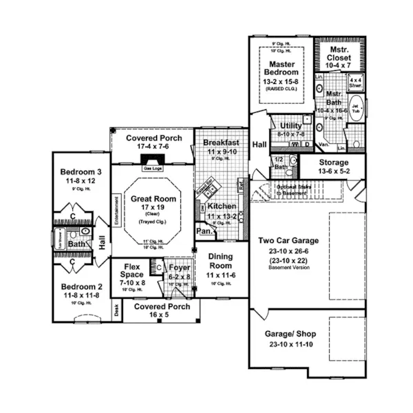 Traditional House Plan First Floor - Arrowhead Ranch Home 077D-0079 - Search House Plans and More