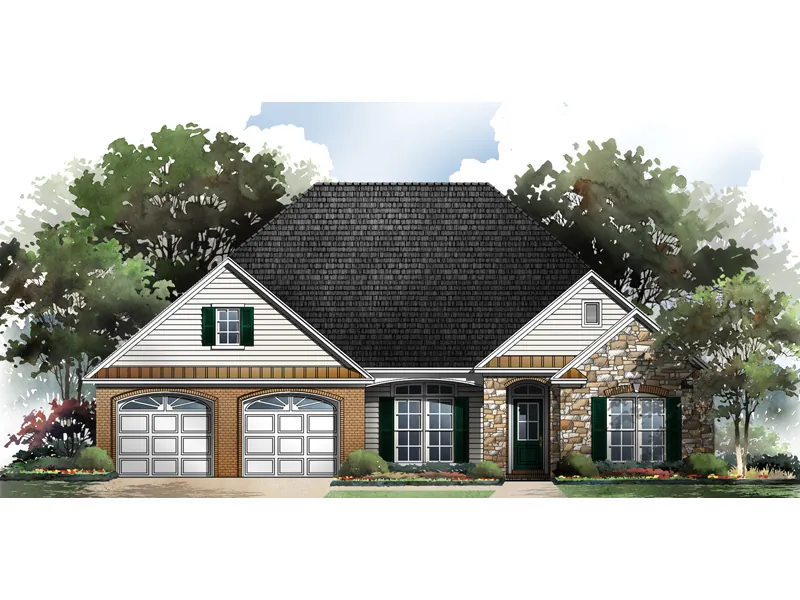 Ranch House Plan Front Image - Indian Bluff Ranch Home 077D-0080 - Search House Plans and More