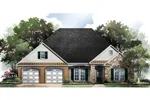 Ranch House Plan Front Image - Indian Bluff Ranch Home 077D-0080 - Search House Plans and More