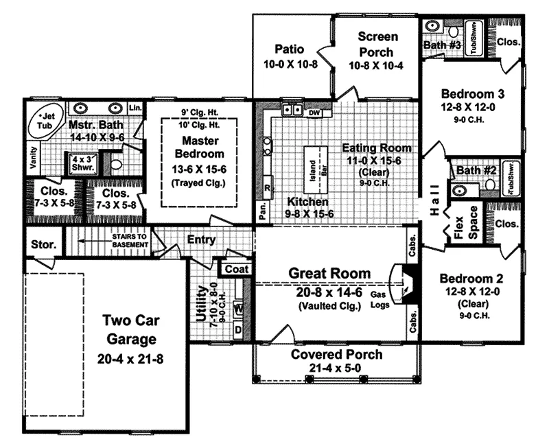 Traditional House Plan First Floor - Holbrook Place Country Home 077D-0081 - Search House Plans and More
