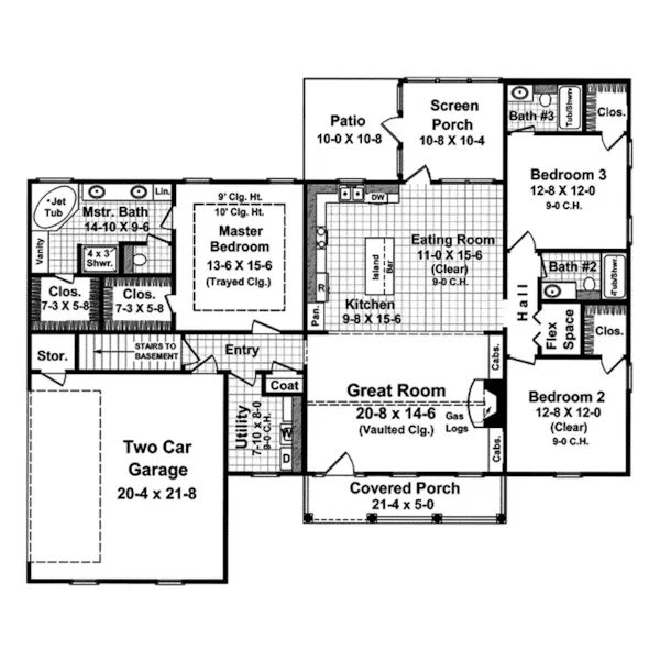 Country House Plan First Floor - Holbrook Place Country Home 077D-0081 - Search House Plans and More