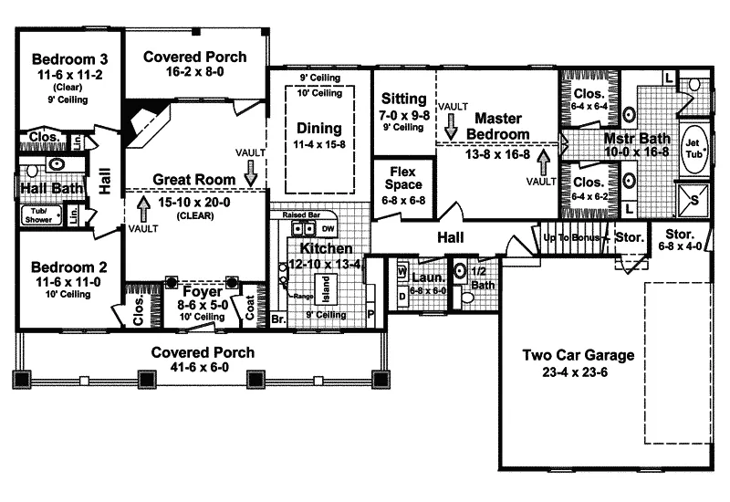 Country House Plan First Floor - Loretto Country Home 077D-0082 - Shop House Plans and More