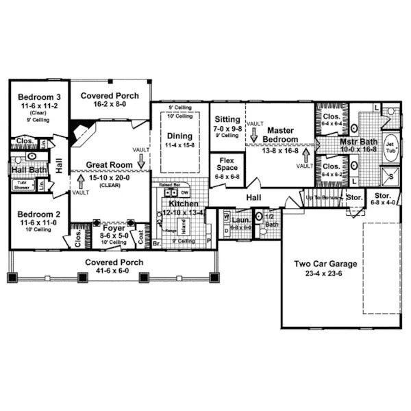 Ranch House Plan First Floor - Loretto Country Home 077D-0082 - Shop House Plans and More