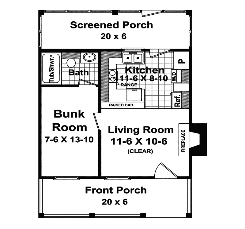Southern House Plan First Floor - Parasol Cottage Home 077D-0084 - Shop House Plans and More