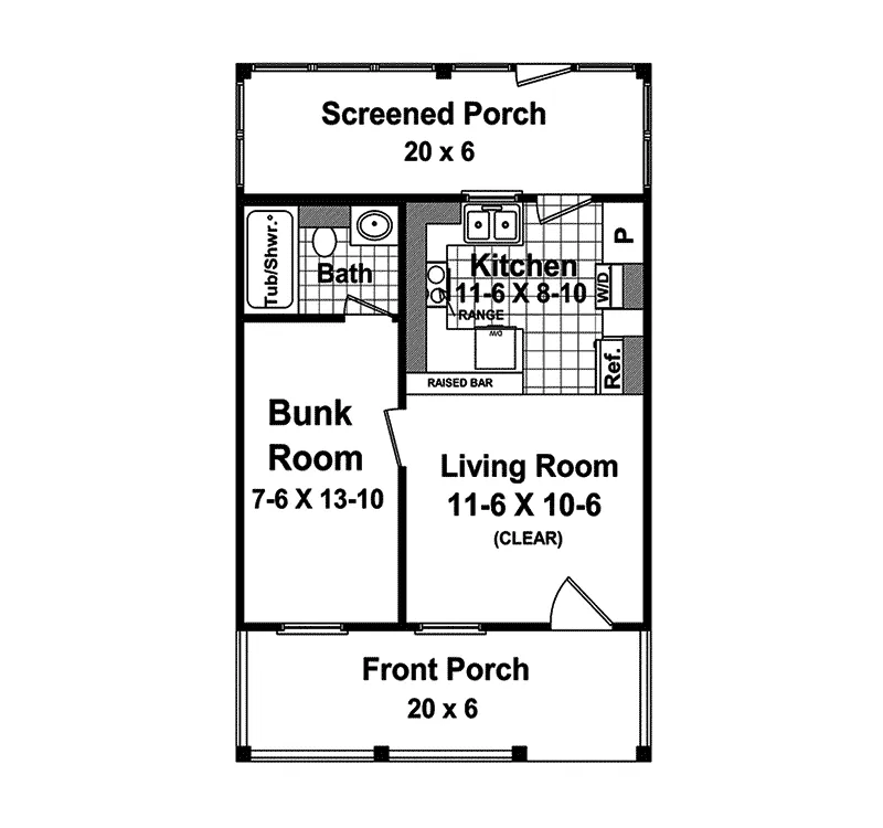 Cabin & Cottage House Plan First Floor - Palmyra Cove Cottage Home 077D-0085 - Shop House Plans and More